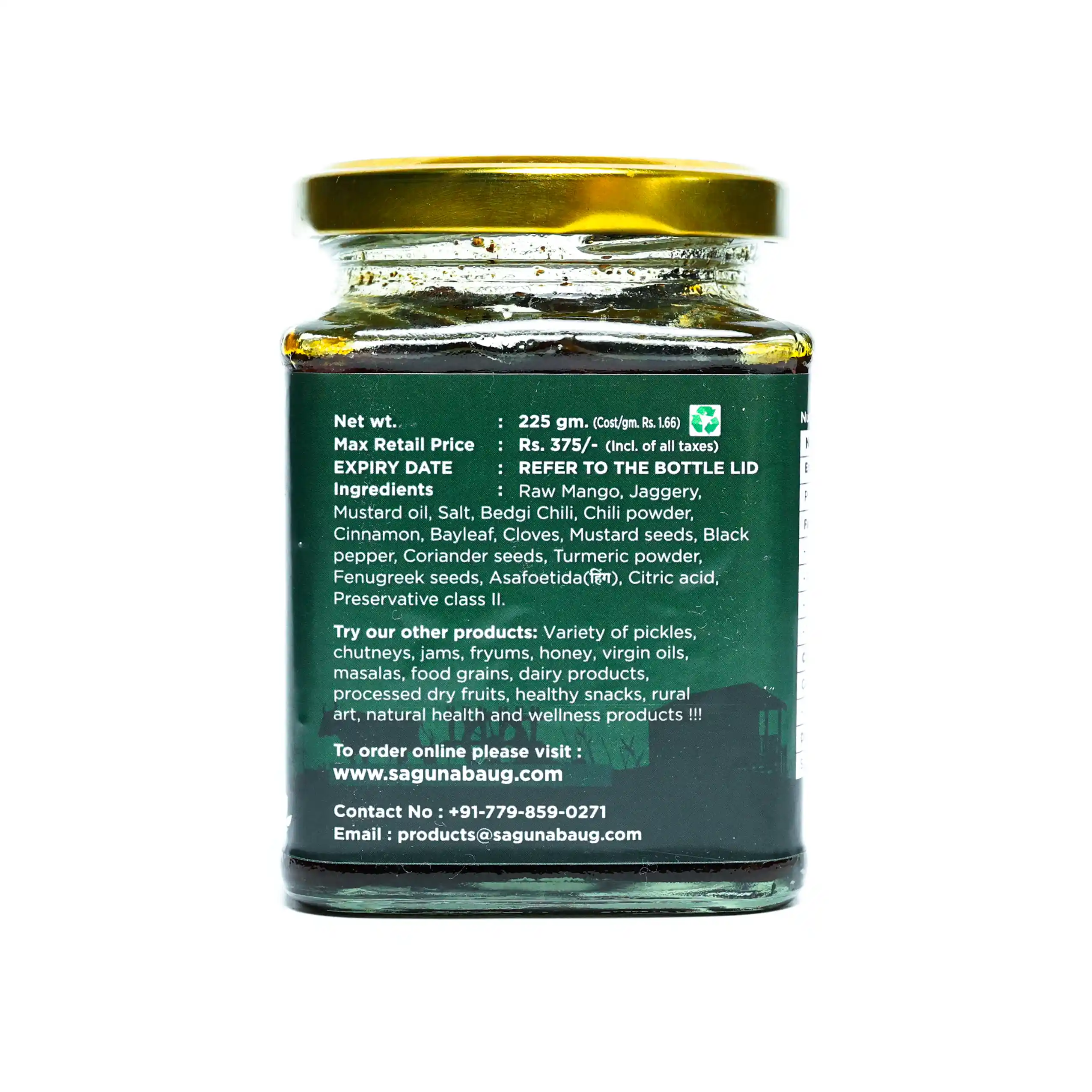 Sweet and Sour Raw Mango Pickle (Jaggery) (कैरीचे आंबट गोड लोणचे (गुळातील)) - 225 gm - Image 2