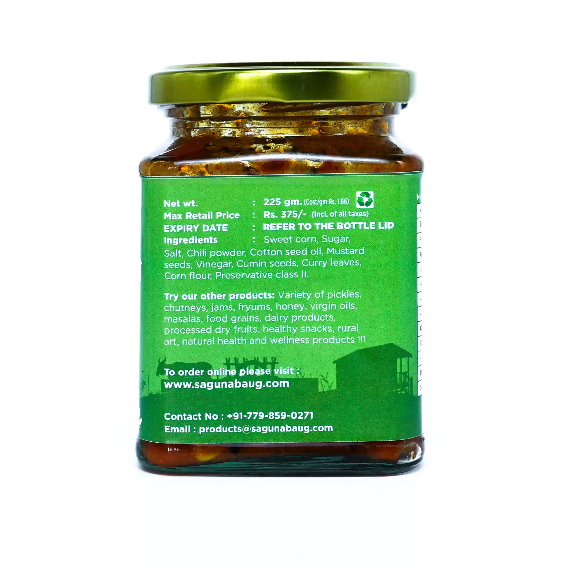 Sweet Corn Pickle (स्वीटकॉर्न लोणचे) - 225 gm - Image 2