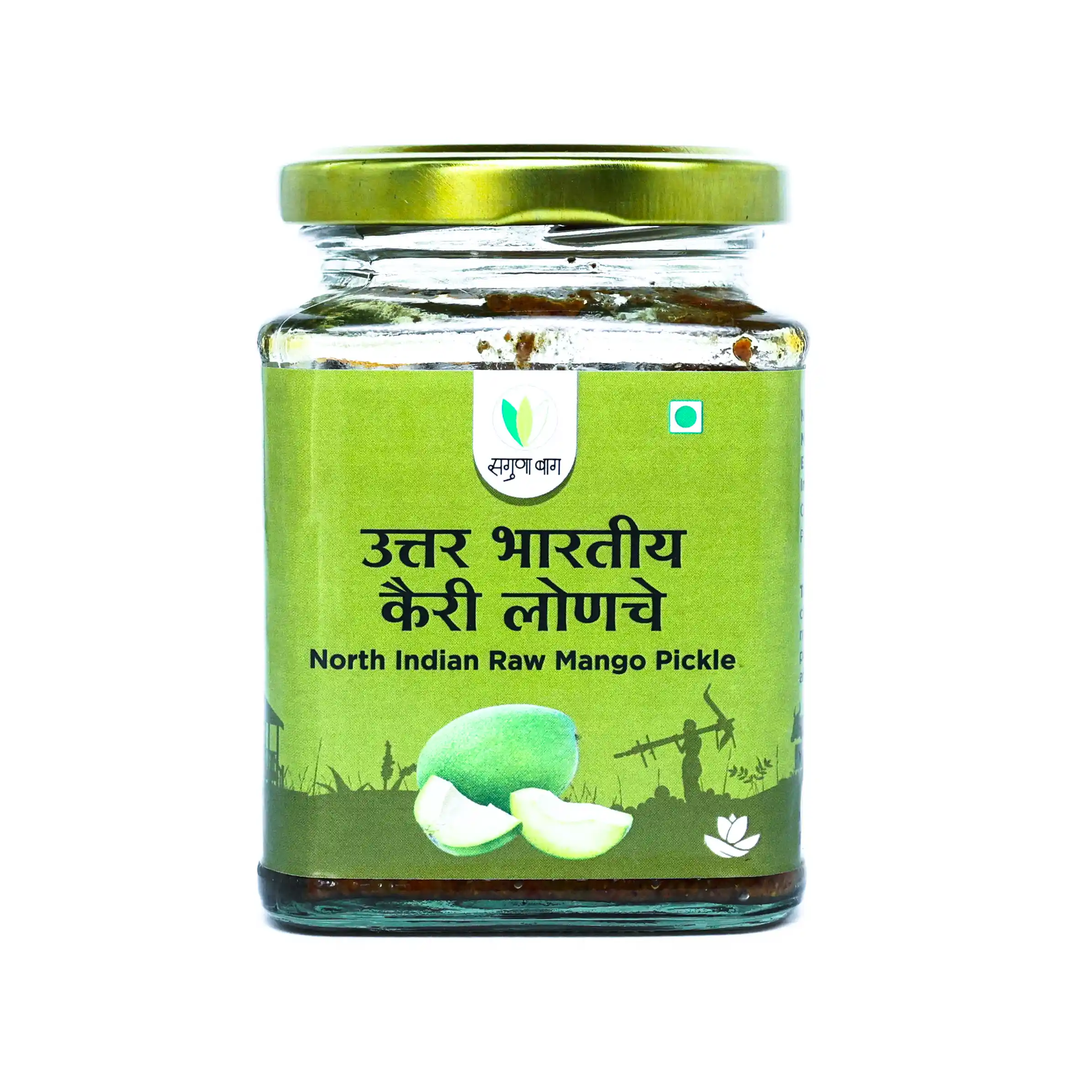 North Indian Raw Mango Pickle (उत्तर भारतीय कैरी लोणचे) - 225 gm
