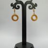 Bamboo Round Pendant Earrings