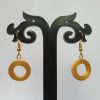 Bamboo Round Pendant Earrings - Image 2