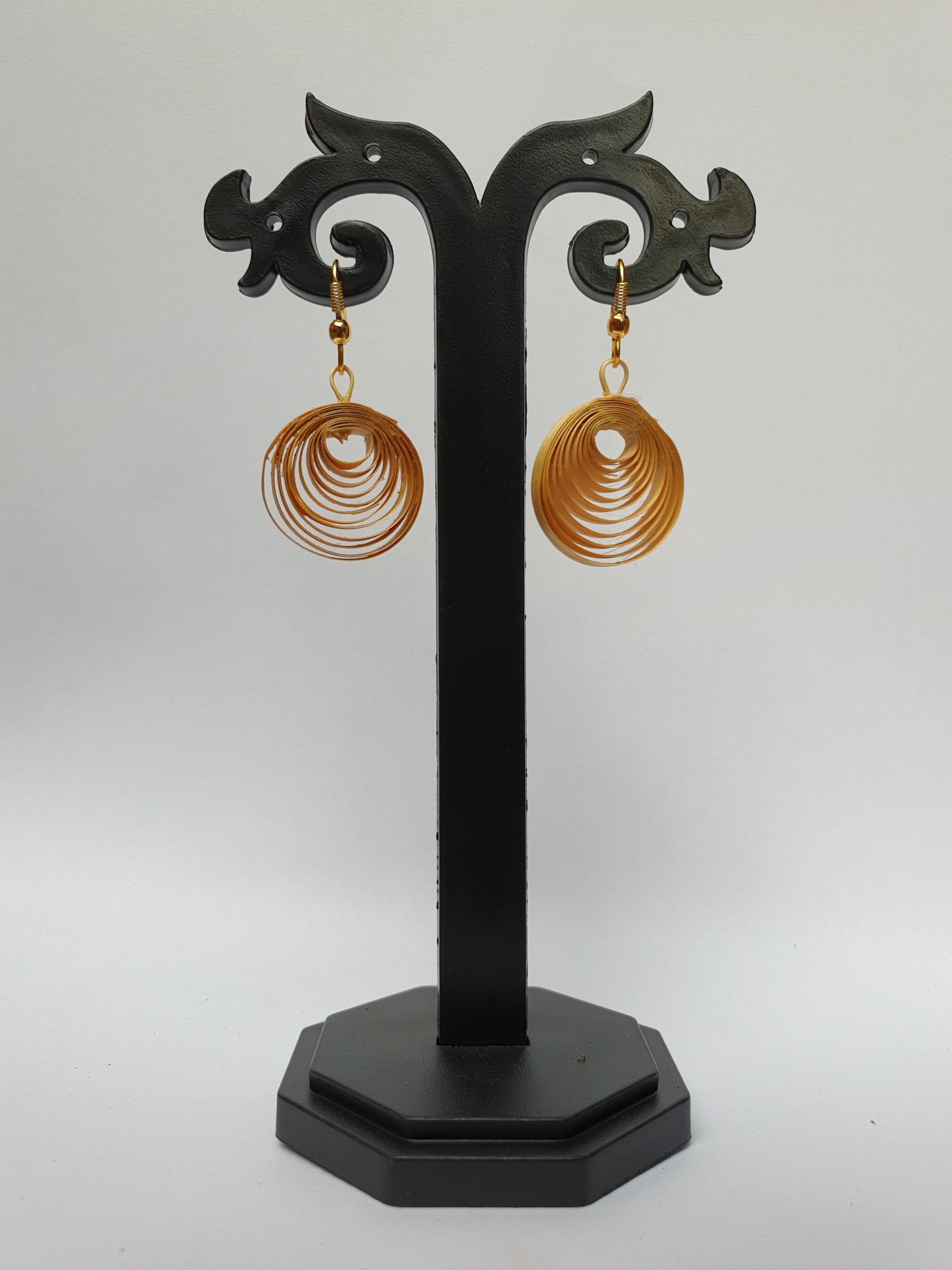 Bamboo Peacock Eye Earrings #1