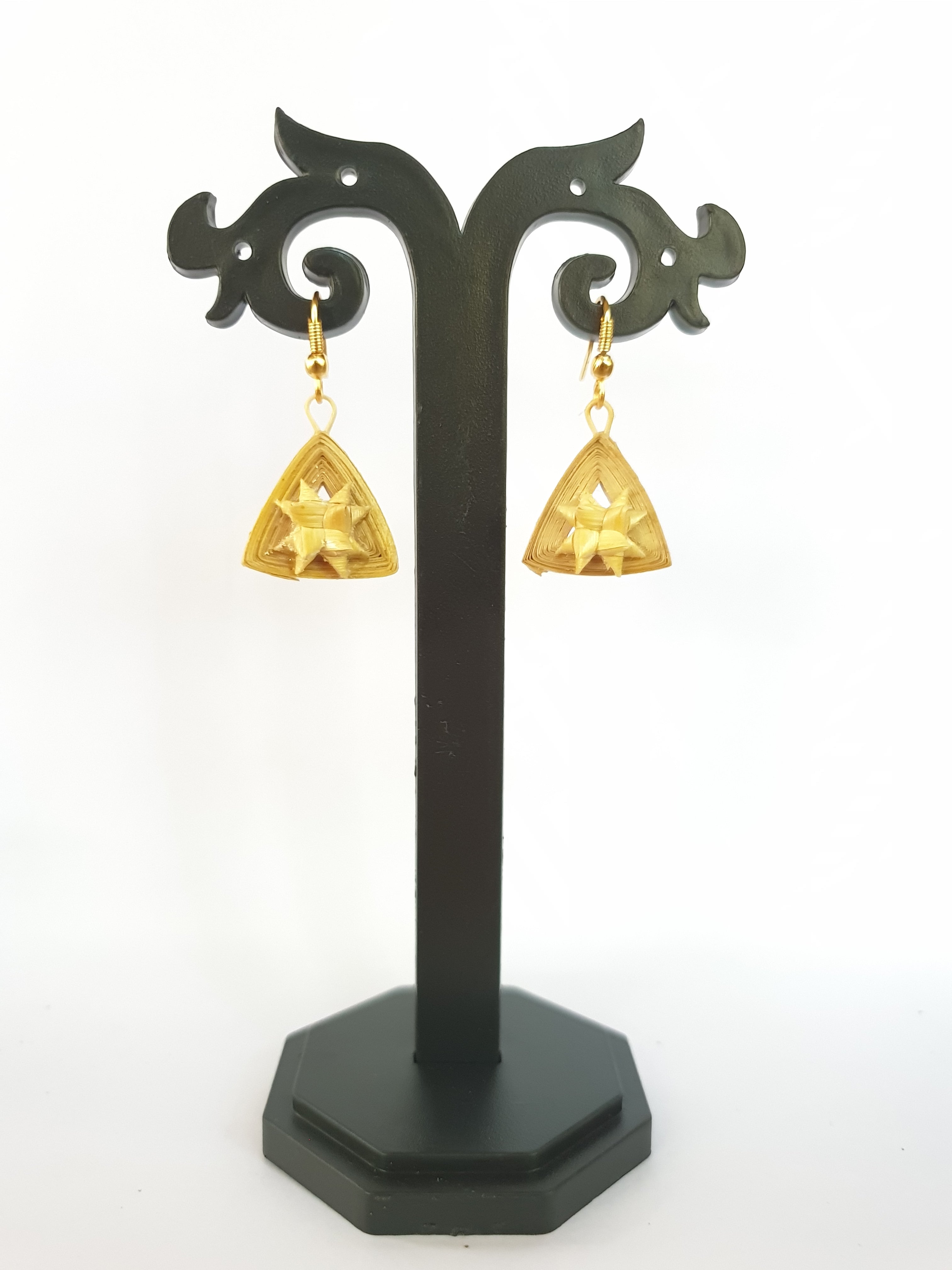 Bamboo Star Pyramid Earrings
