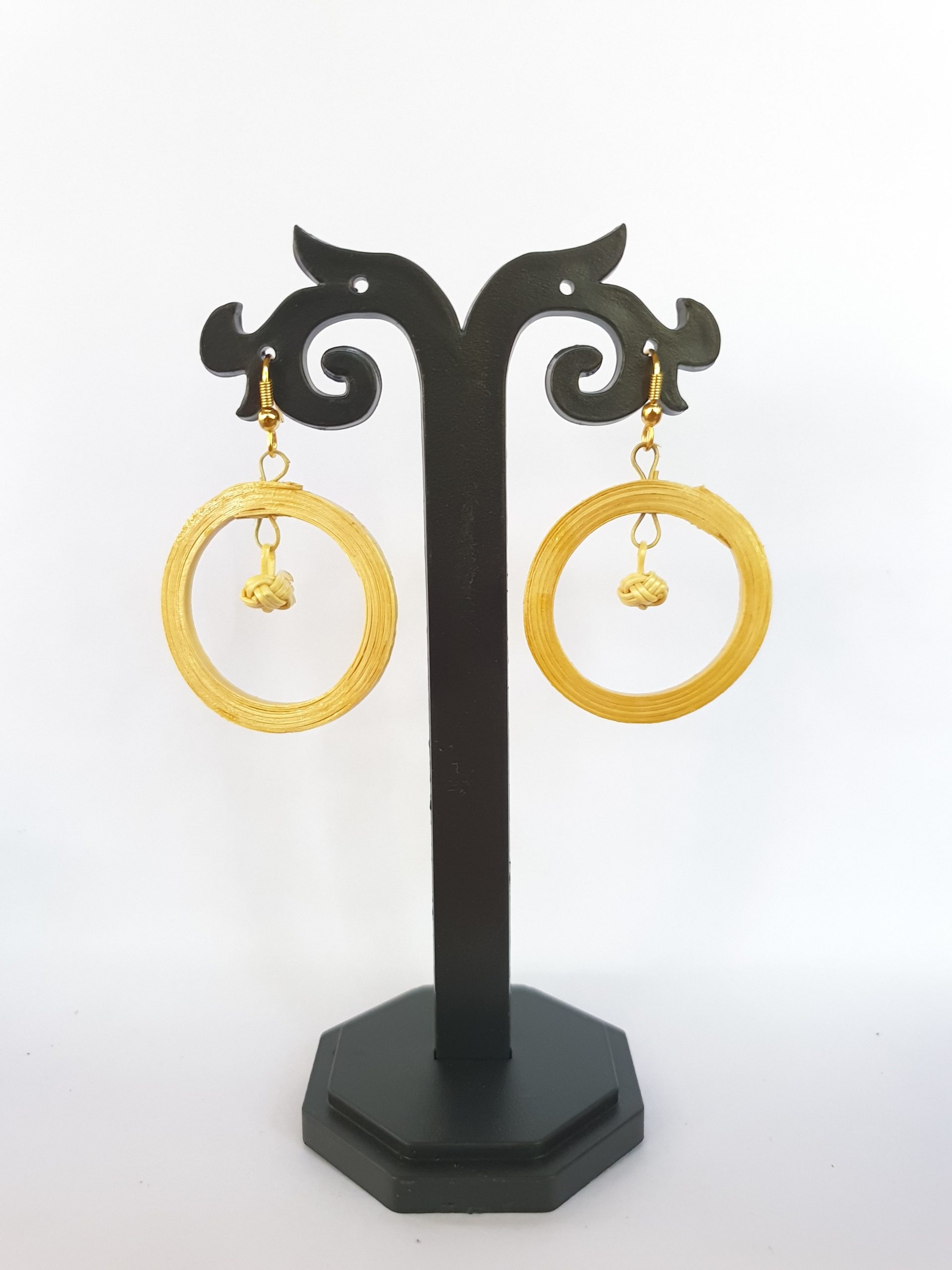 Bamboo Lanthern in Round Earrings