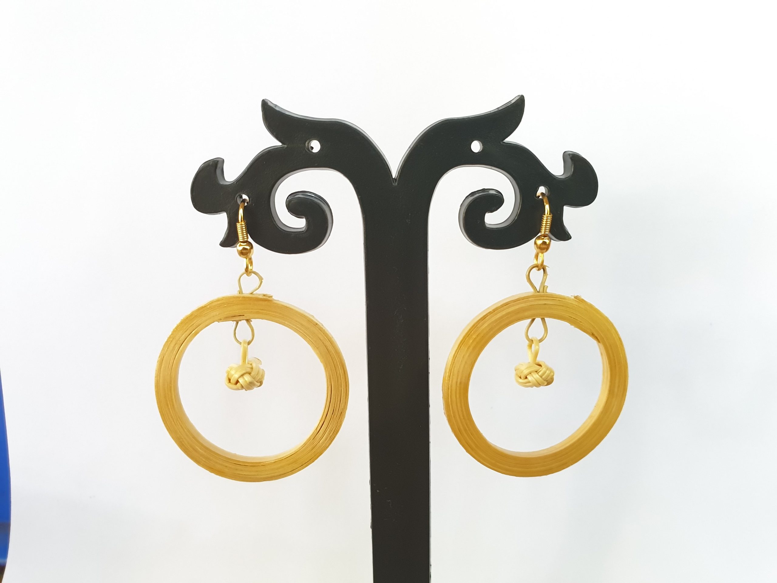 Bamboo Lanthern in Round Earrings - Image 2
