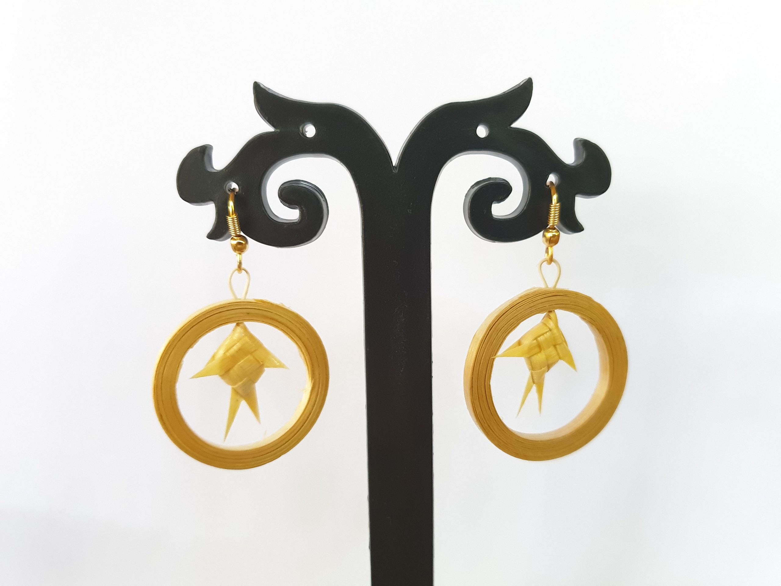 Bamboo Fish in Round Earrings - Image 2